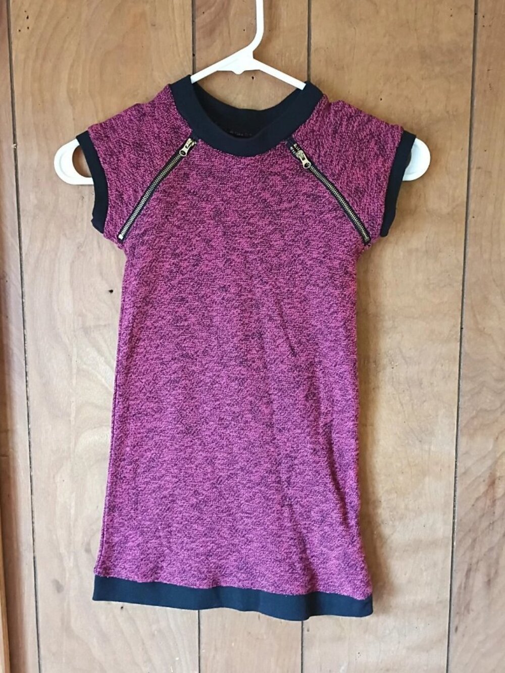 DKNY Little Girls Pink Knit Dress Size 6 Zip Shoulder Stretch Casual
